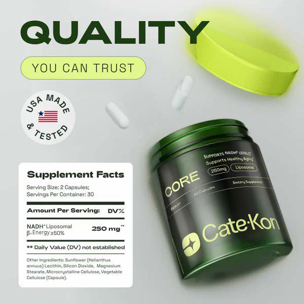 Cate-Kon Supplement Alternative - High Purity for Anti-Aging, Energy Supplements, Focus Supplement - 60 Capsules